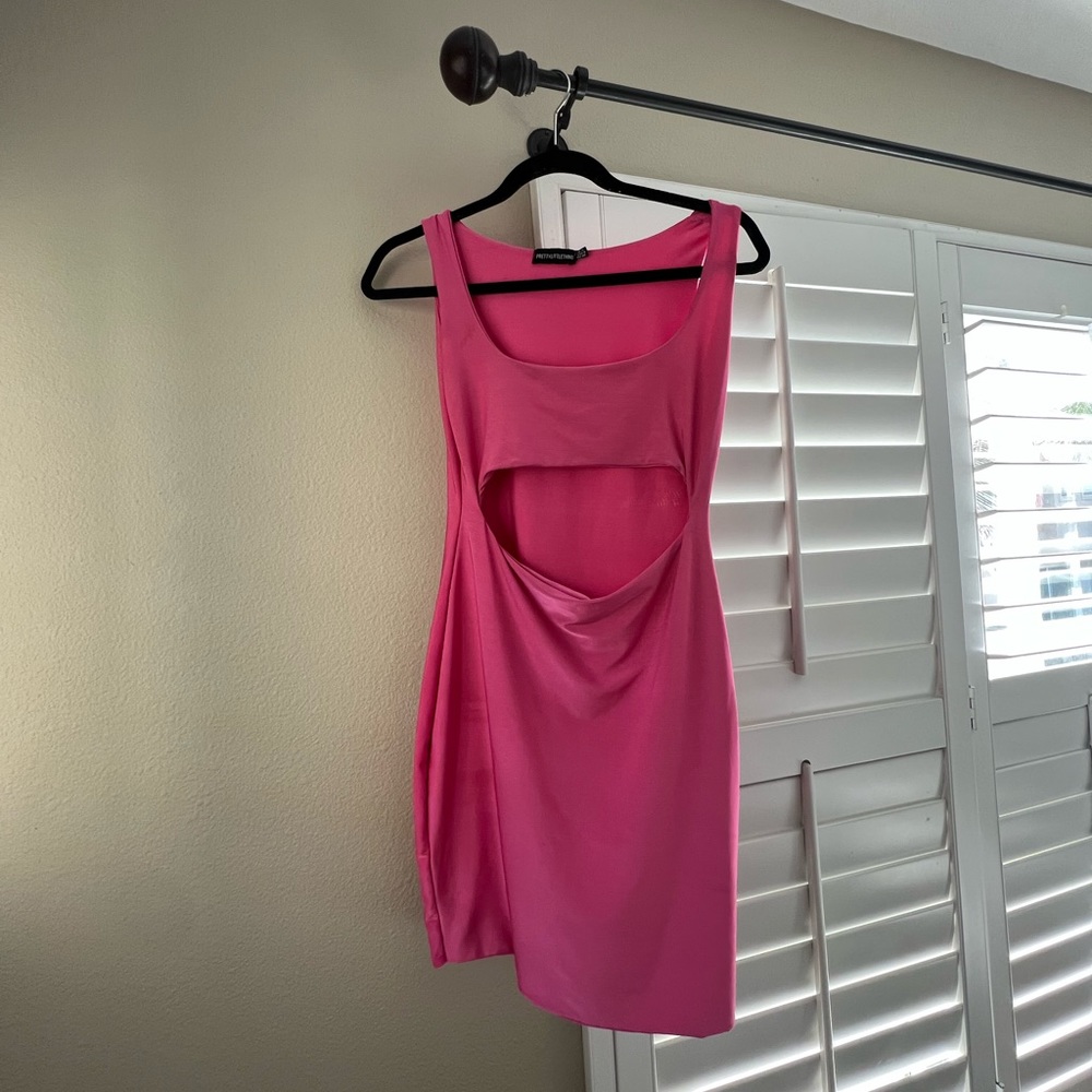 NEON PINK CUTOUT DRESS - CLUB DRESS